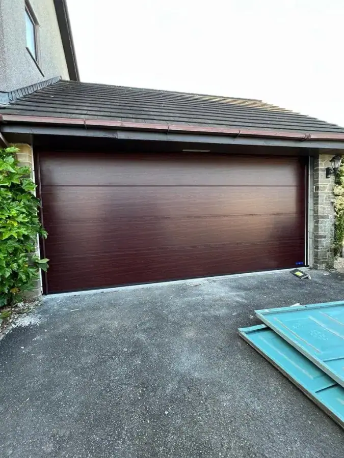 New wood-finish sectional door