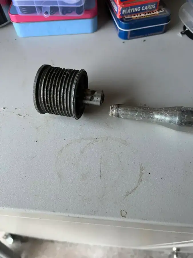 Broken garage door pulley
